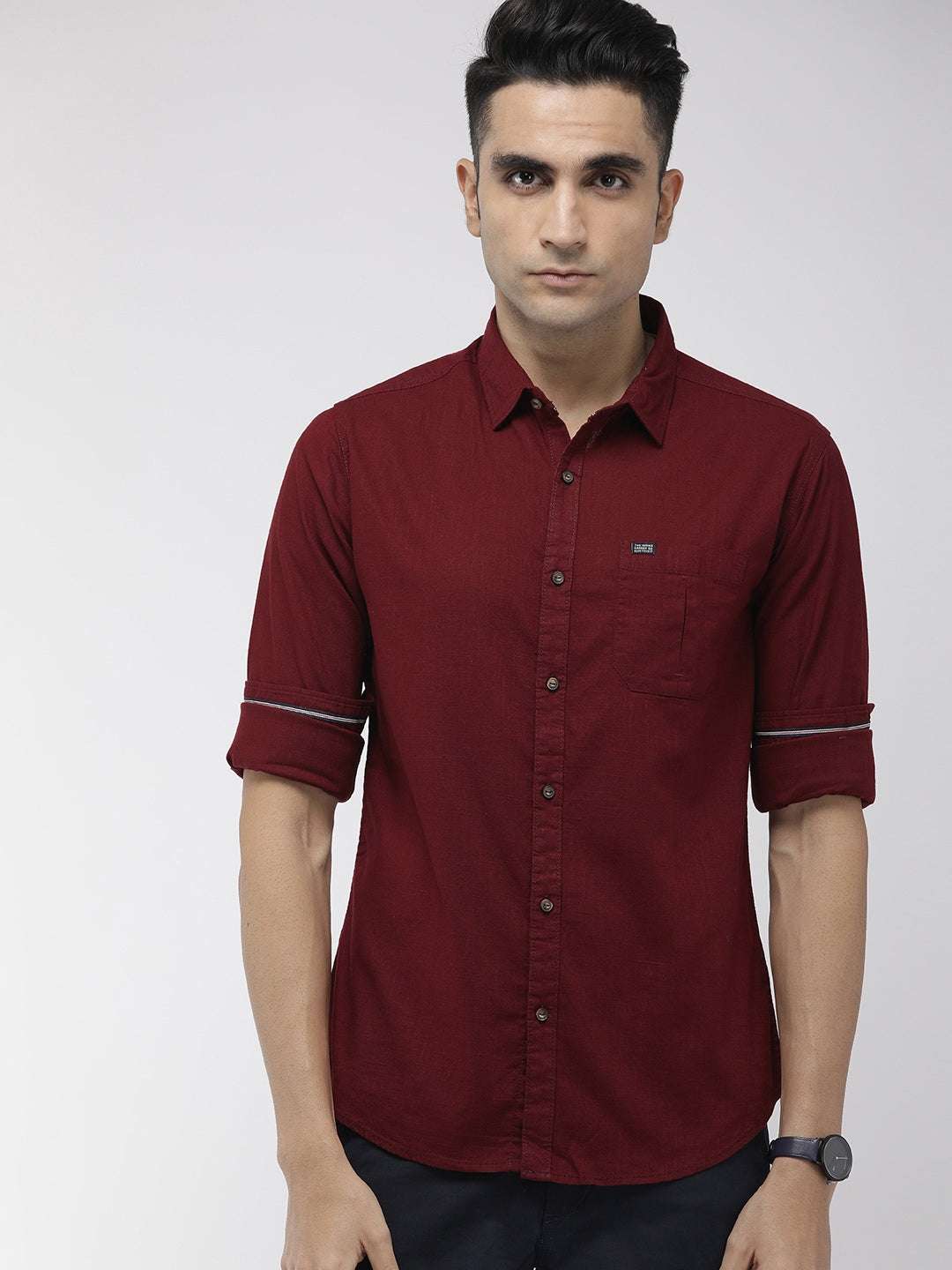 Shop Men Solid Casual Shirt Online.