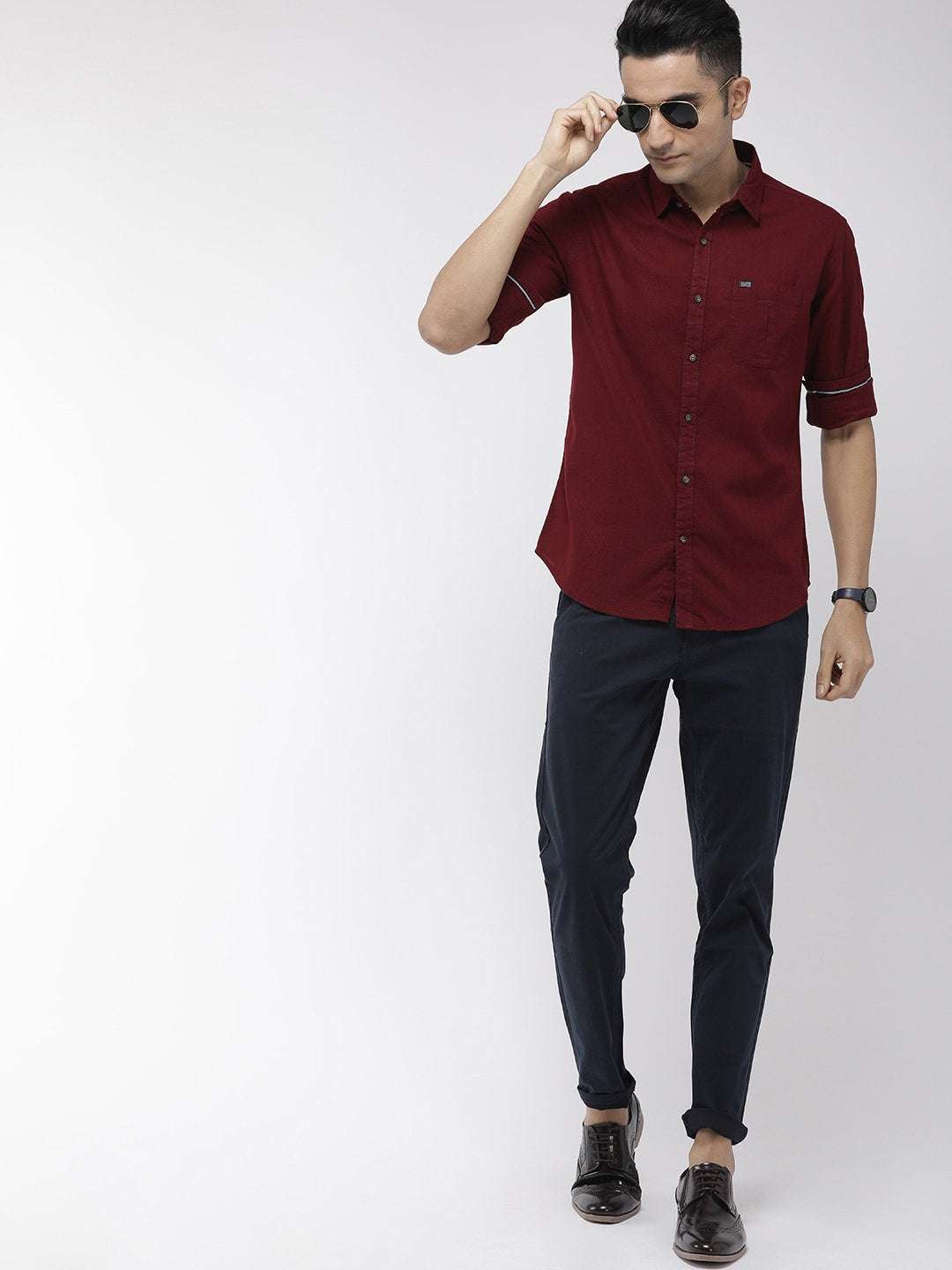 Shop Men Solid Casual Shirt Online.