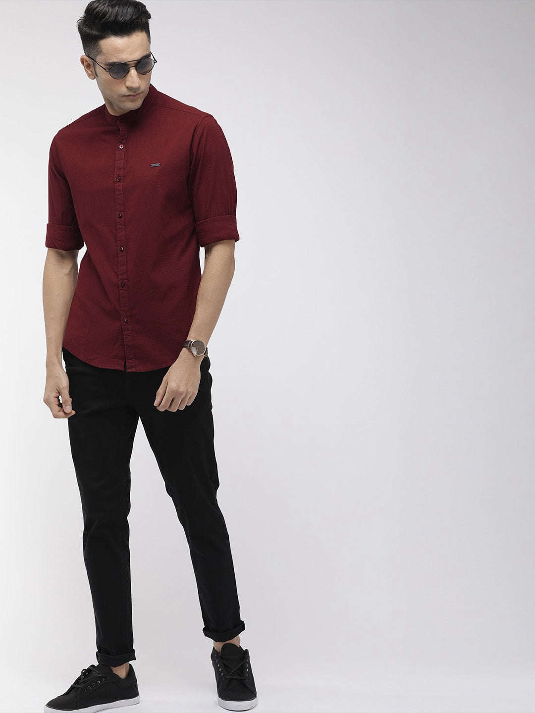 Shop Men Solid Casual Shirt Online.