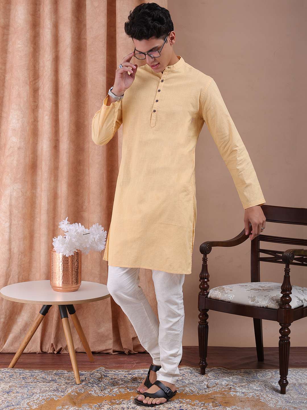 Shop Men Basic Long Kurta Online.