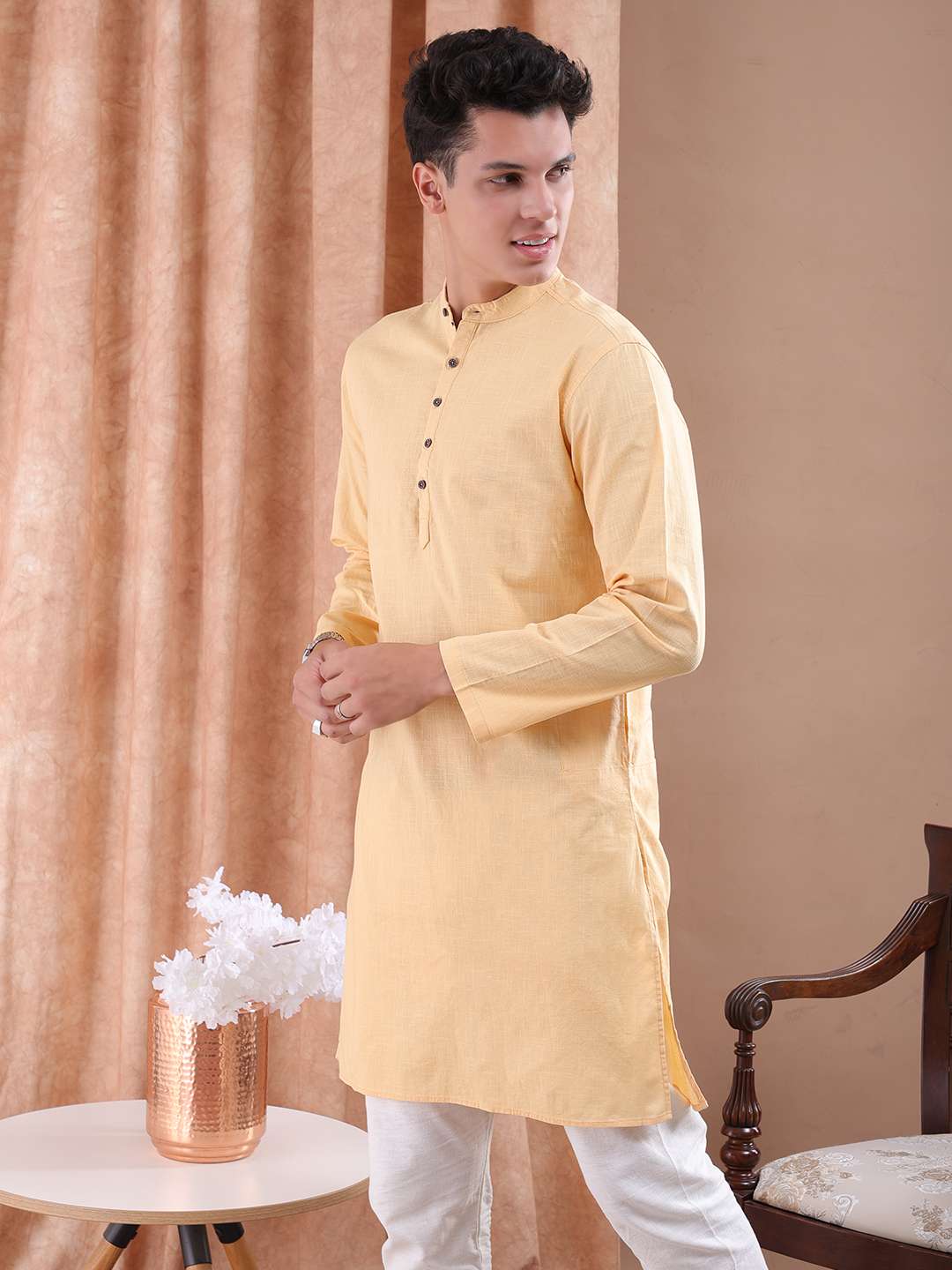 Shop Men Basic Long Kurta Online.