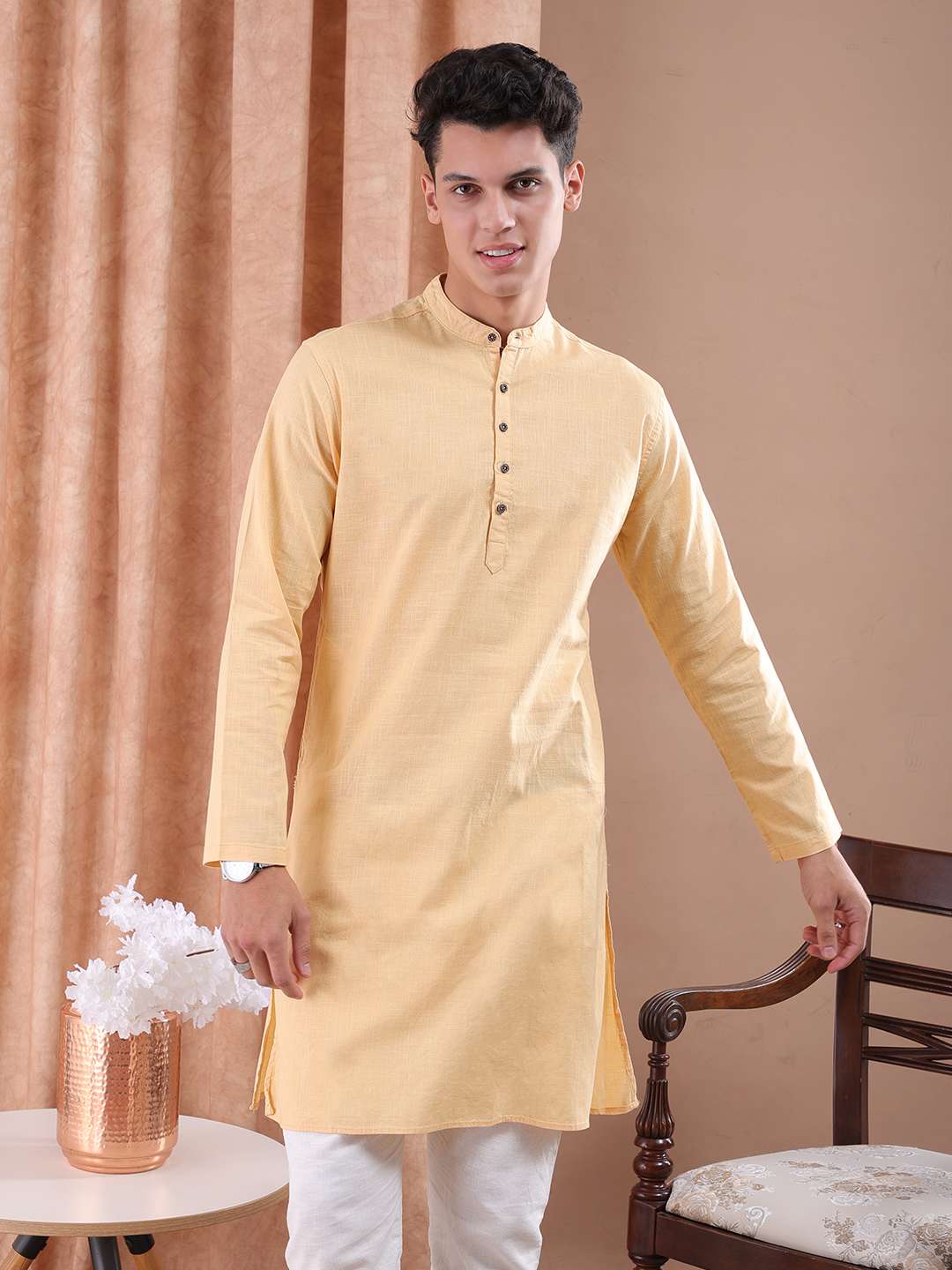 Shop Men Basic Long Kurta Online.