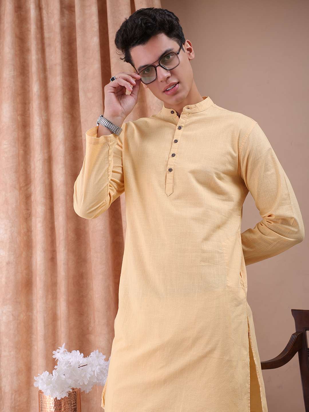 Shop Men Basic Long Kurta Online.