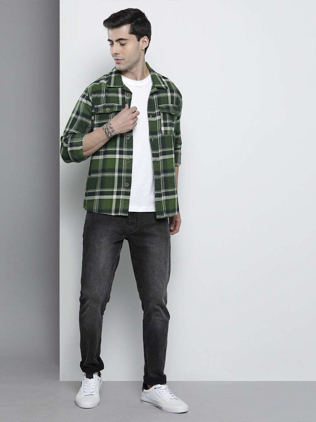 Shop Men Checked Overshirt Online.