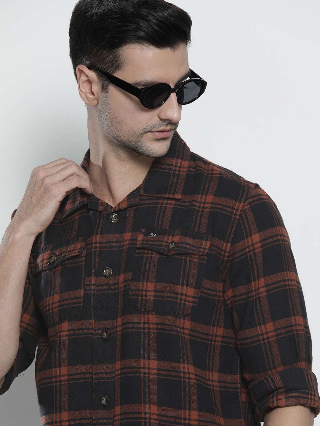 Shop Men Checked Overshirt Online.