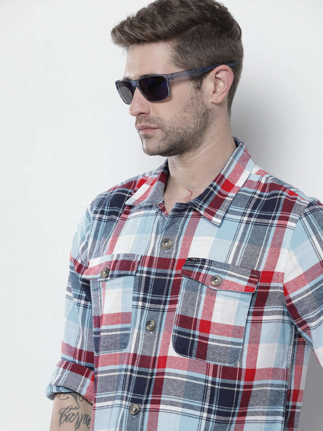 Shop Men Checked Overshirt Online.