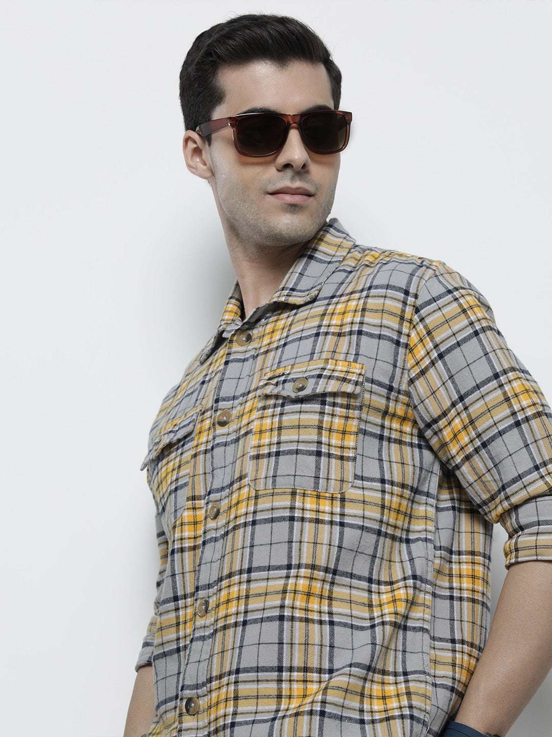 Shop Men Checked Overshirt Online.