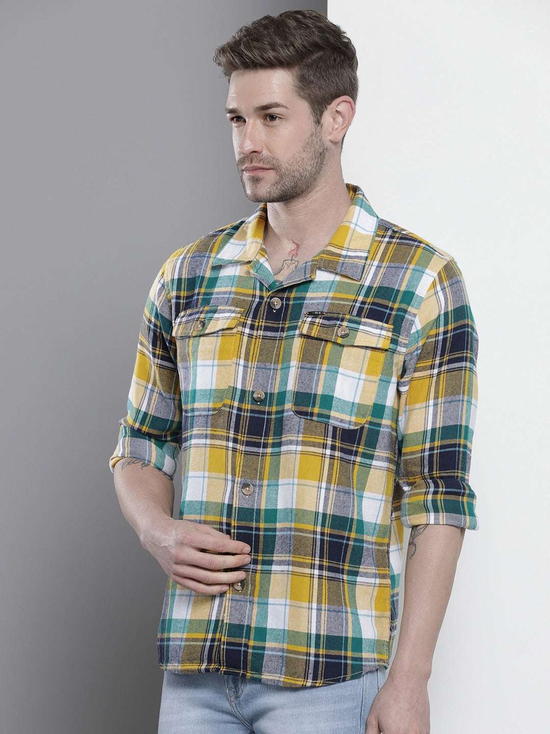 Shop Men Checked Overshirt Online.