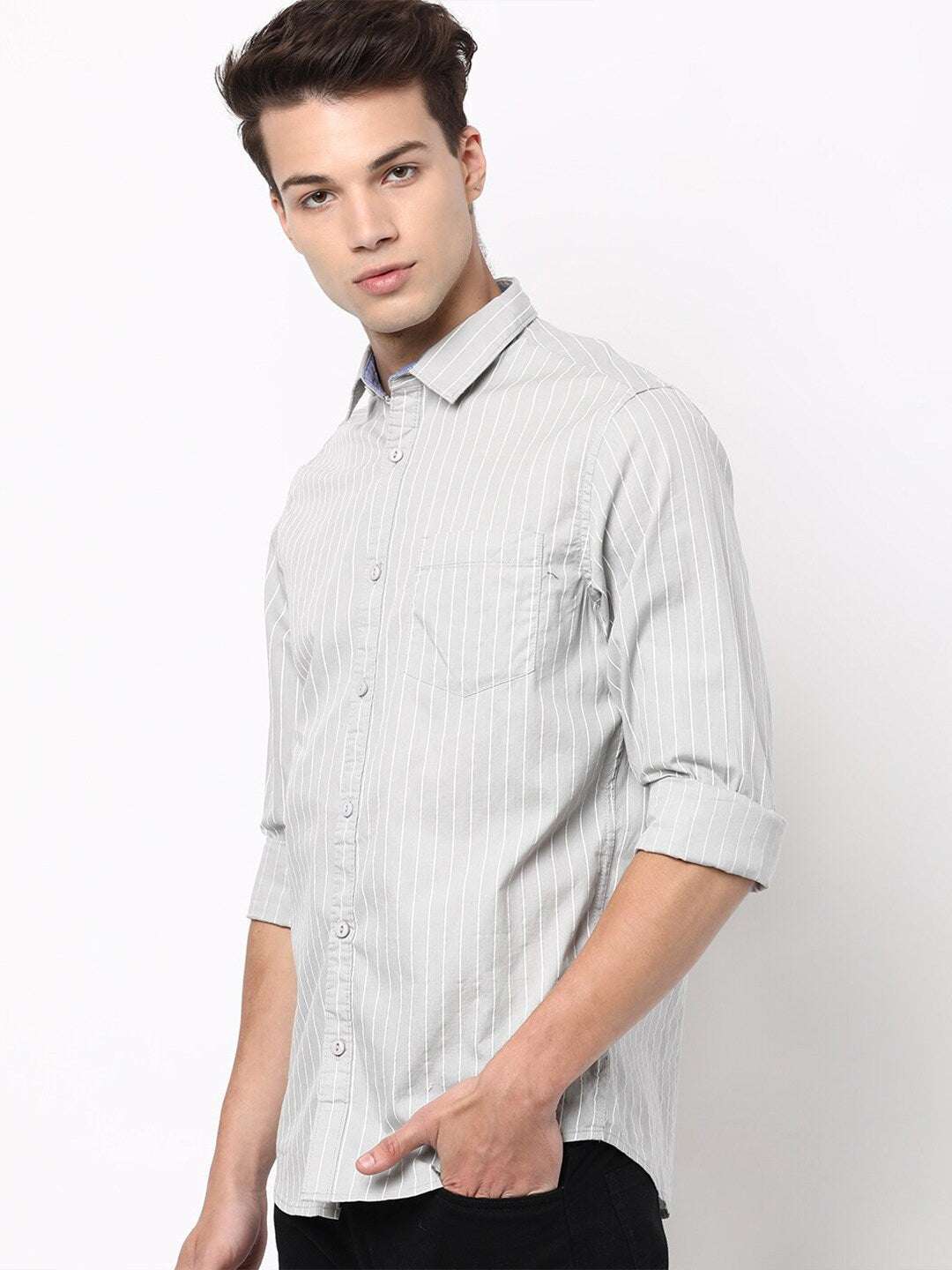 Shop Men Casual Striped Shirt Online.