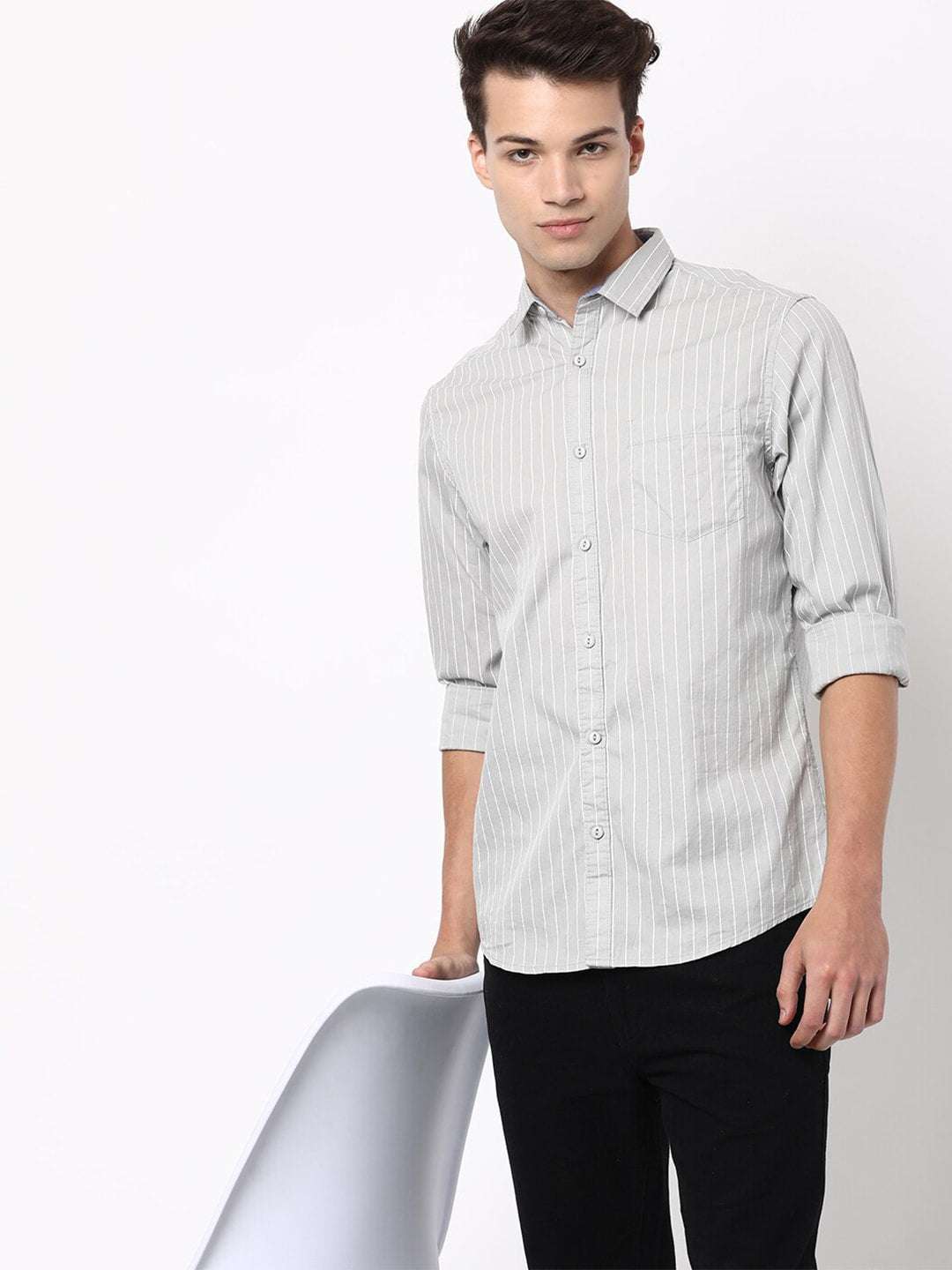 Shop Men Casual Striped Shirt Online.