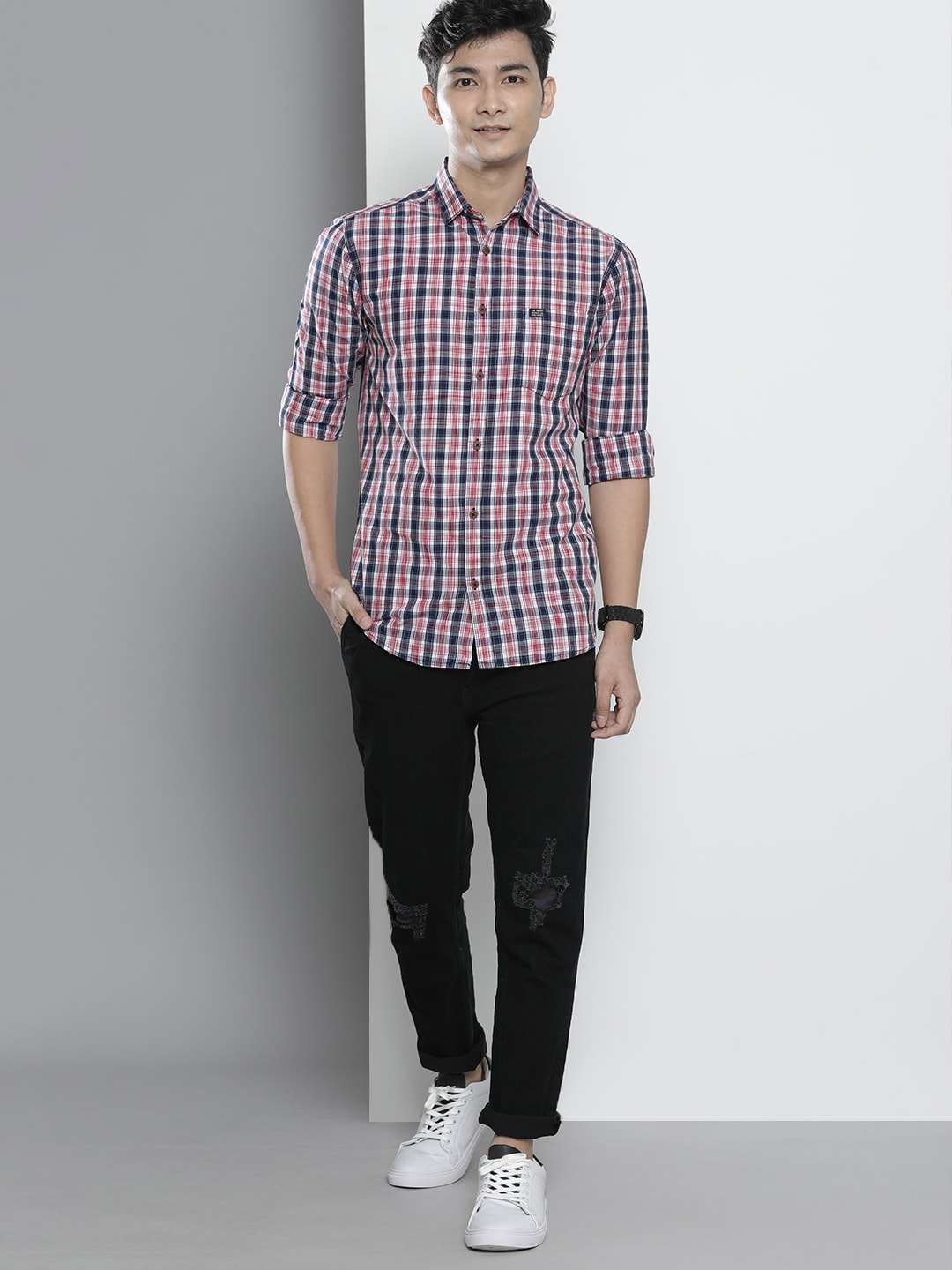 Shop Men Checked Shirt Online.