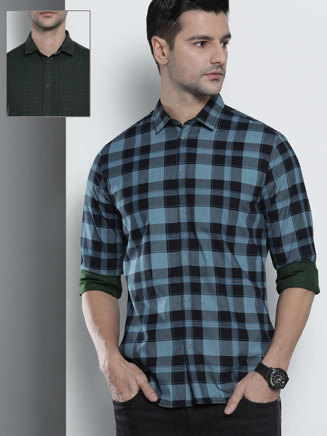 Shop Men Checked Shirt Online.