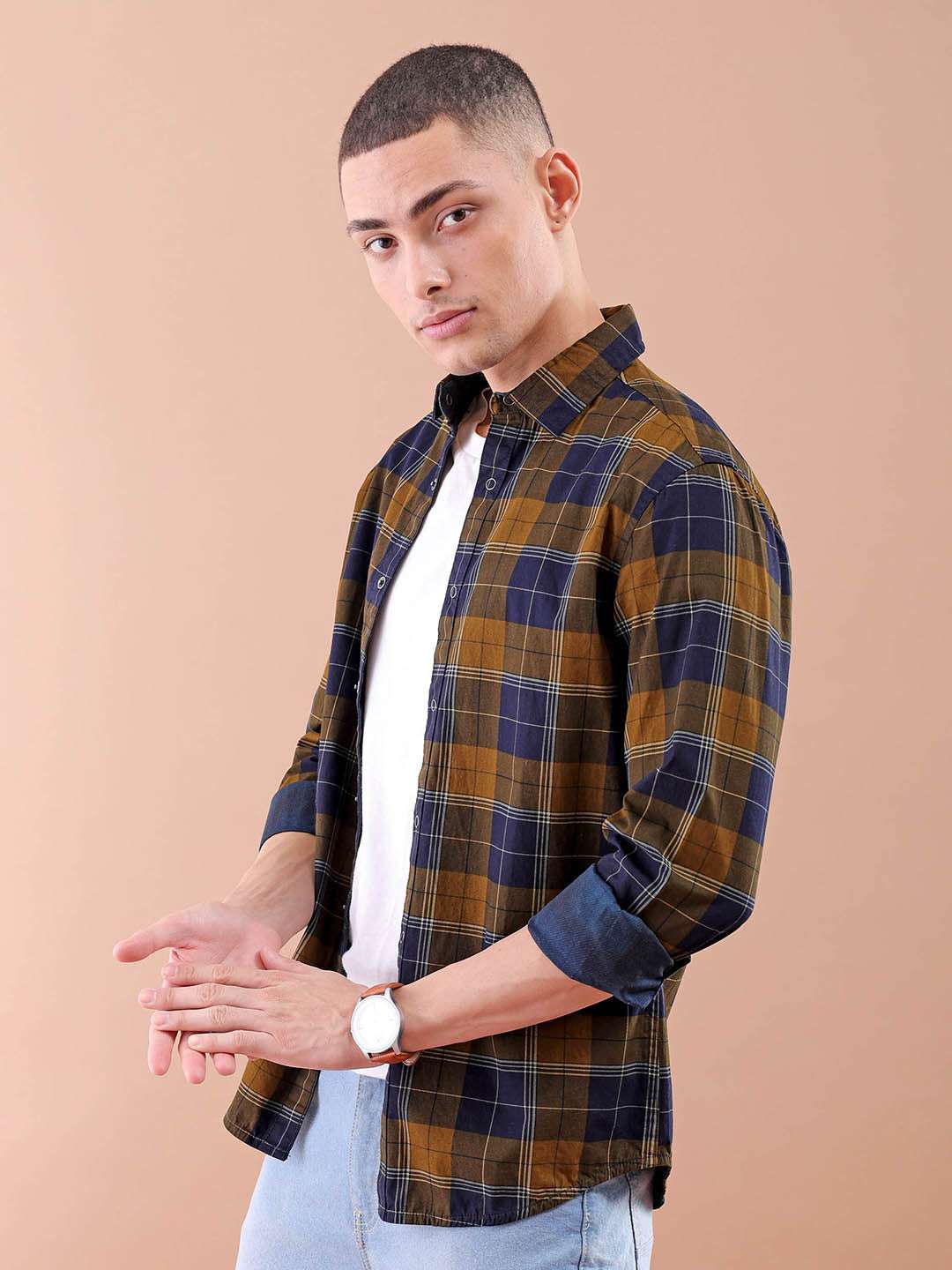 Shop Men Checked Shirt Online.