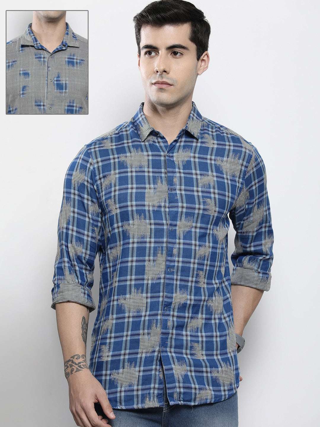 Shop Men Checked Shirt Online.