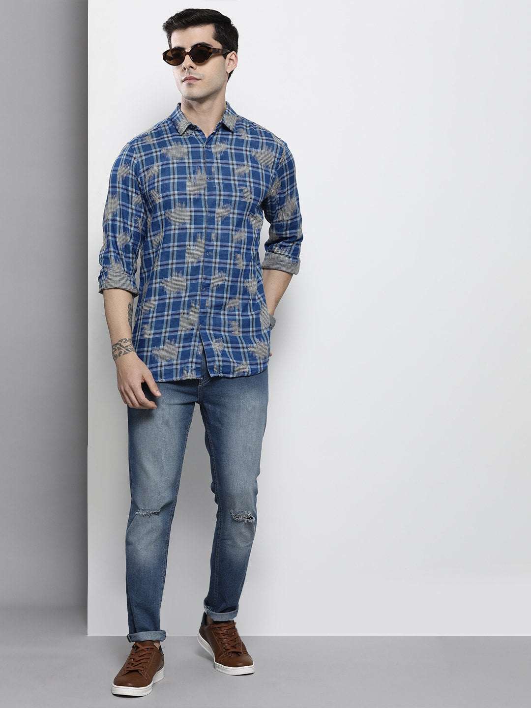 Shop Men Checked Shirt Online.