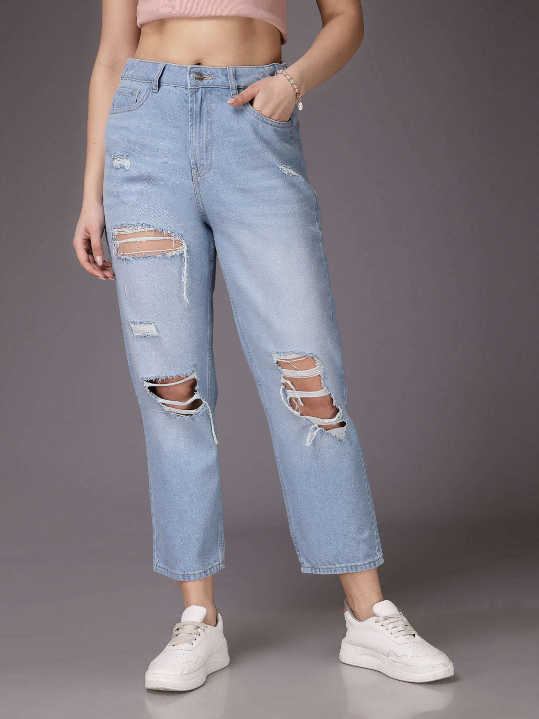 Shop Women Straight Fit Jeans Online.