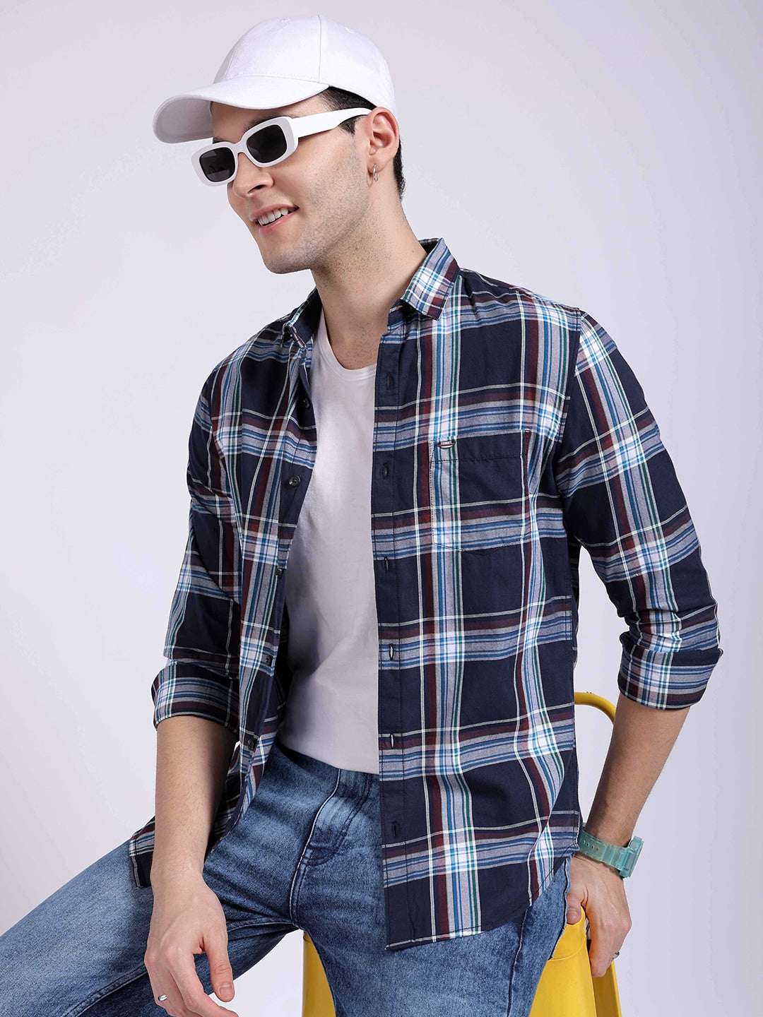 Shop Men Checked Shirt Online.