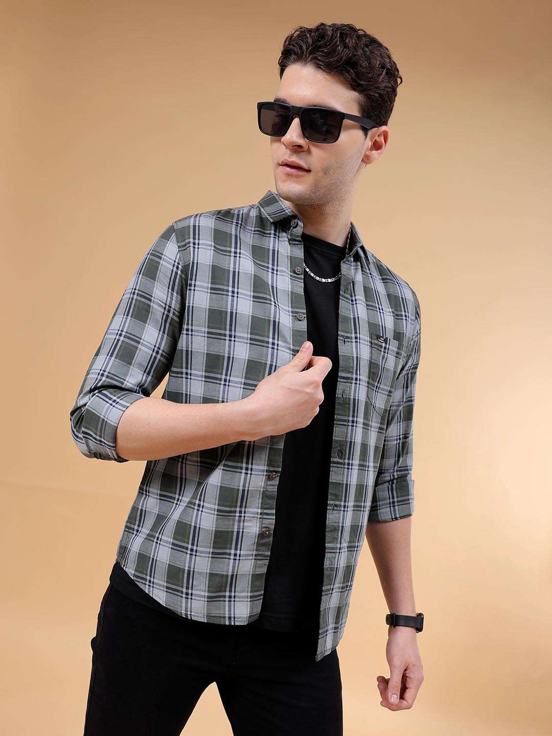 Shop Men Checked Shirt Online.