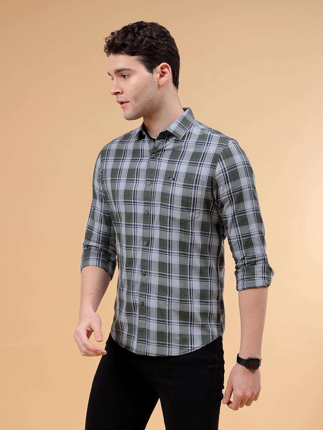 Shop Men Checked Shirt Online.