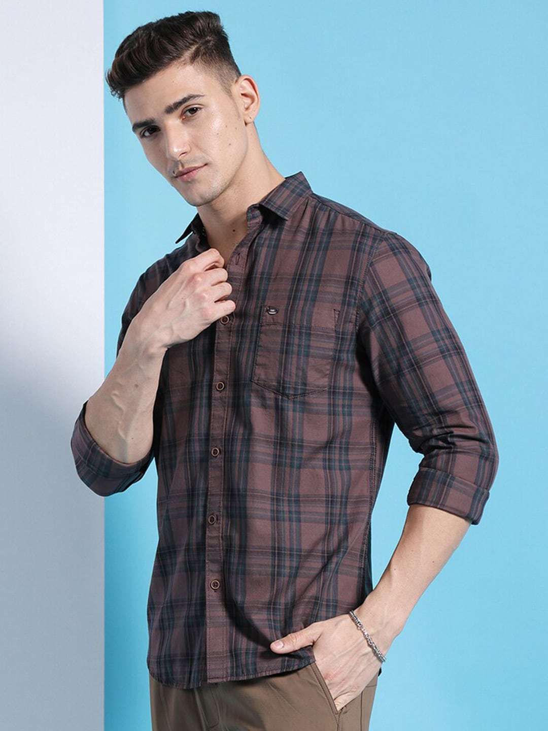 Shop Men Checked Shirt Online.