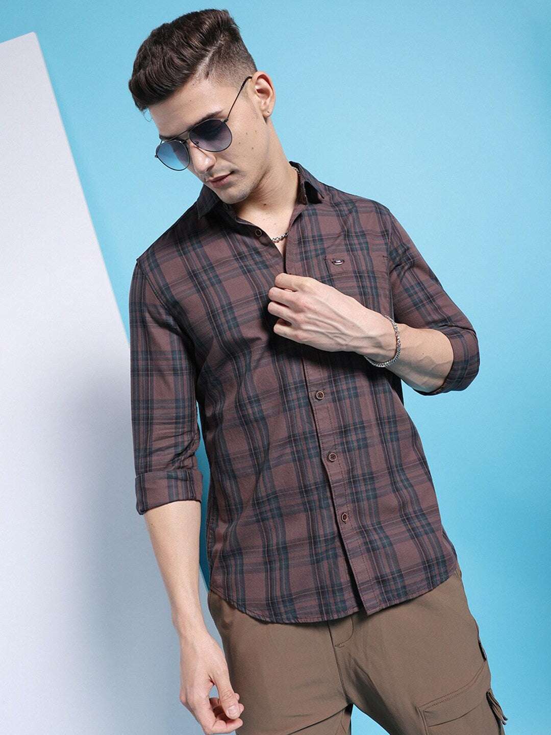 Shop Men Checked Shirt Online.