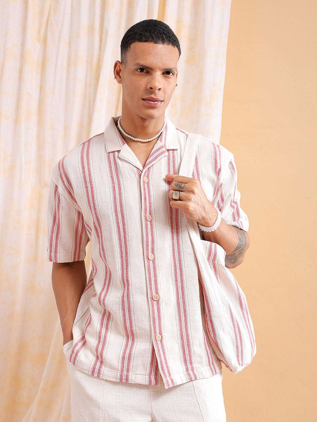 Shop Men's Striped Relaxed Fit Shirt Online.