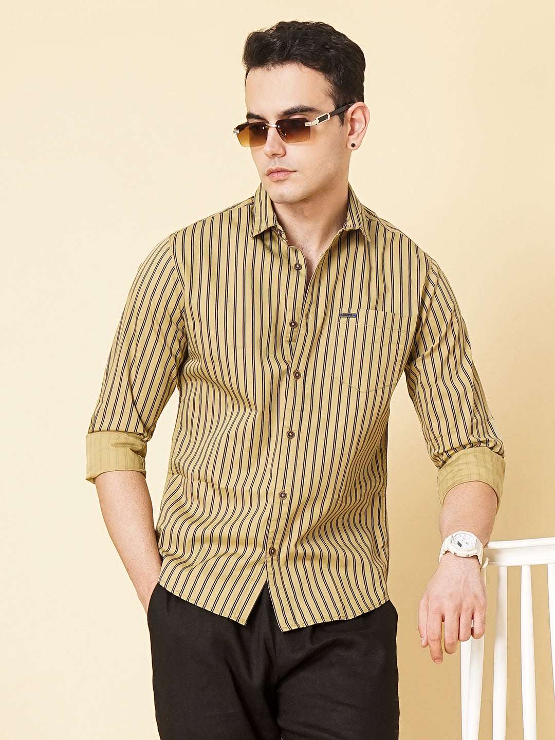 Shop Men's Striped Slim Fit Shirt Online.