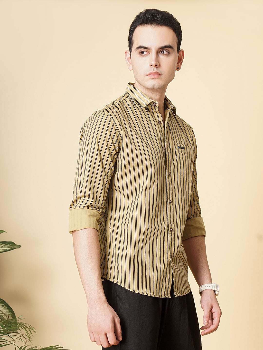 Shop Men's Striped Slim Fit Shirt Online.