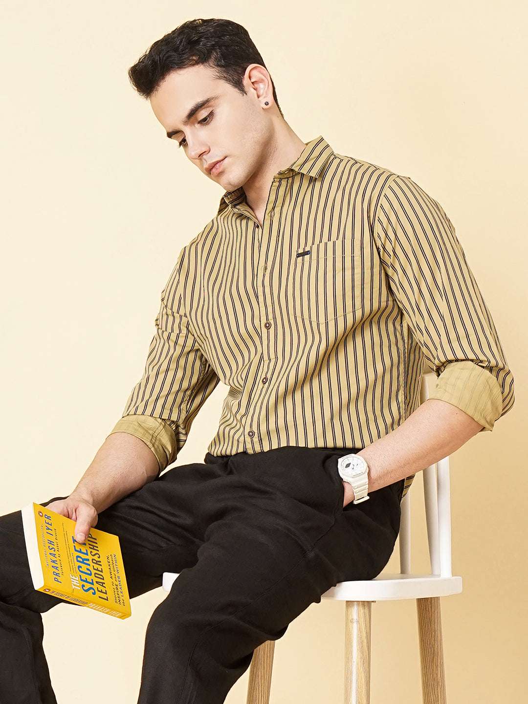 Shop Men's Striped Slim Fit Shirt Online.