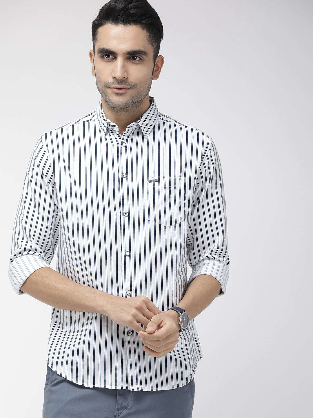 Shop Men Striped Casual Shirt Online.