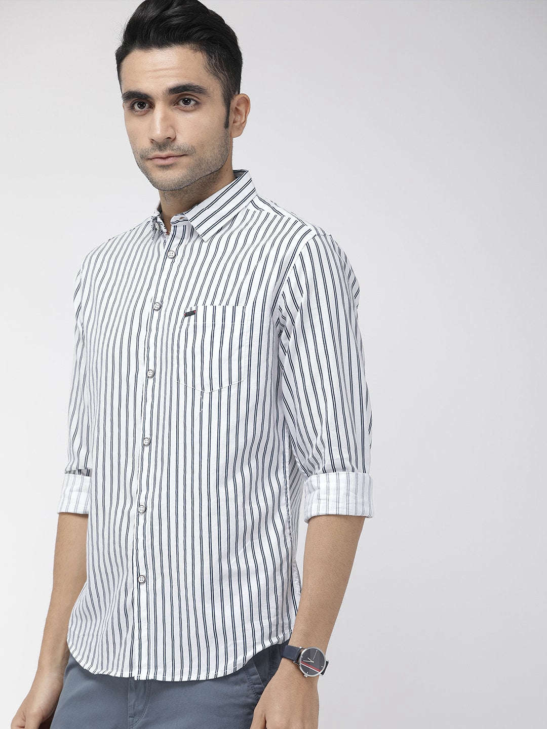 Shop Men Striped Casual Shirt Online.