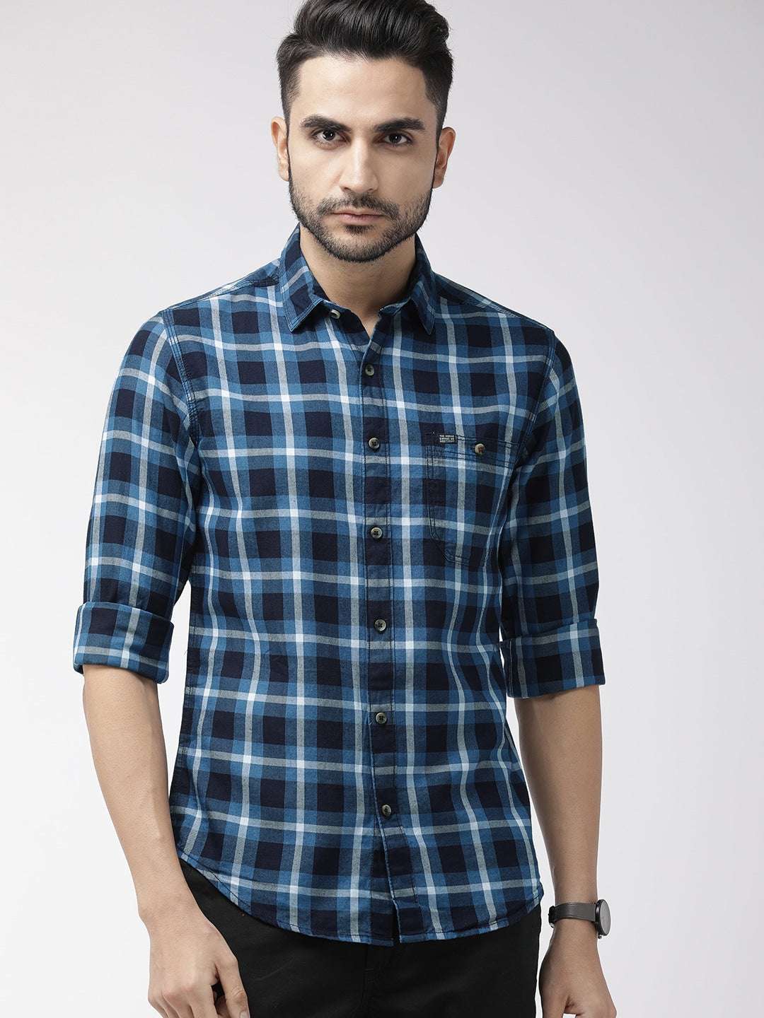 Shop Men Casual Checked Shirt Online.