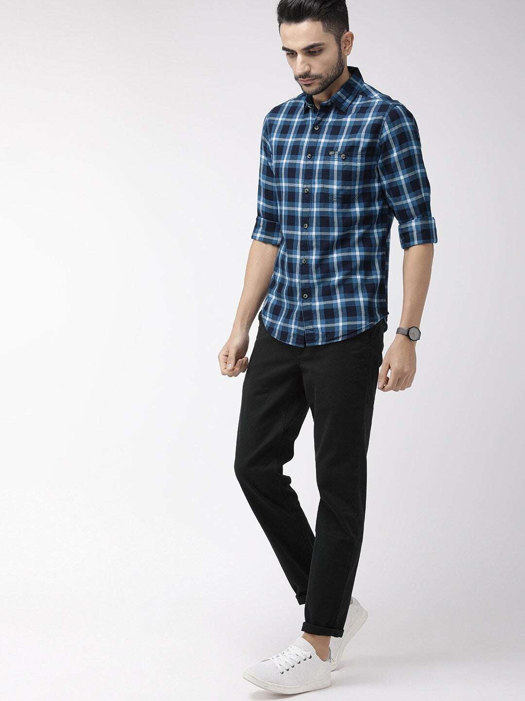 Shop Men Casual Checked Shirt Online.