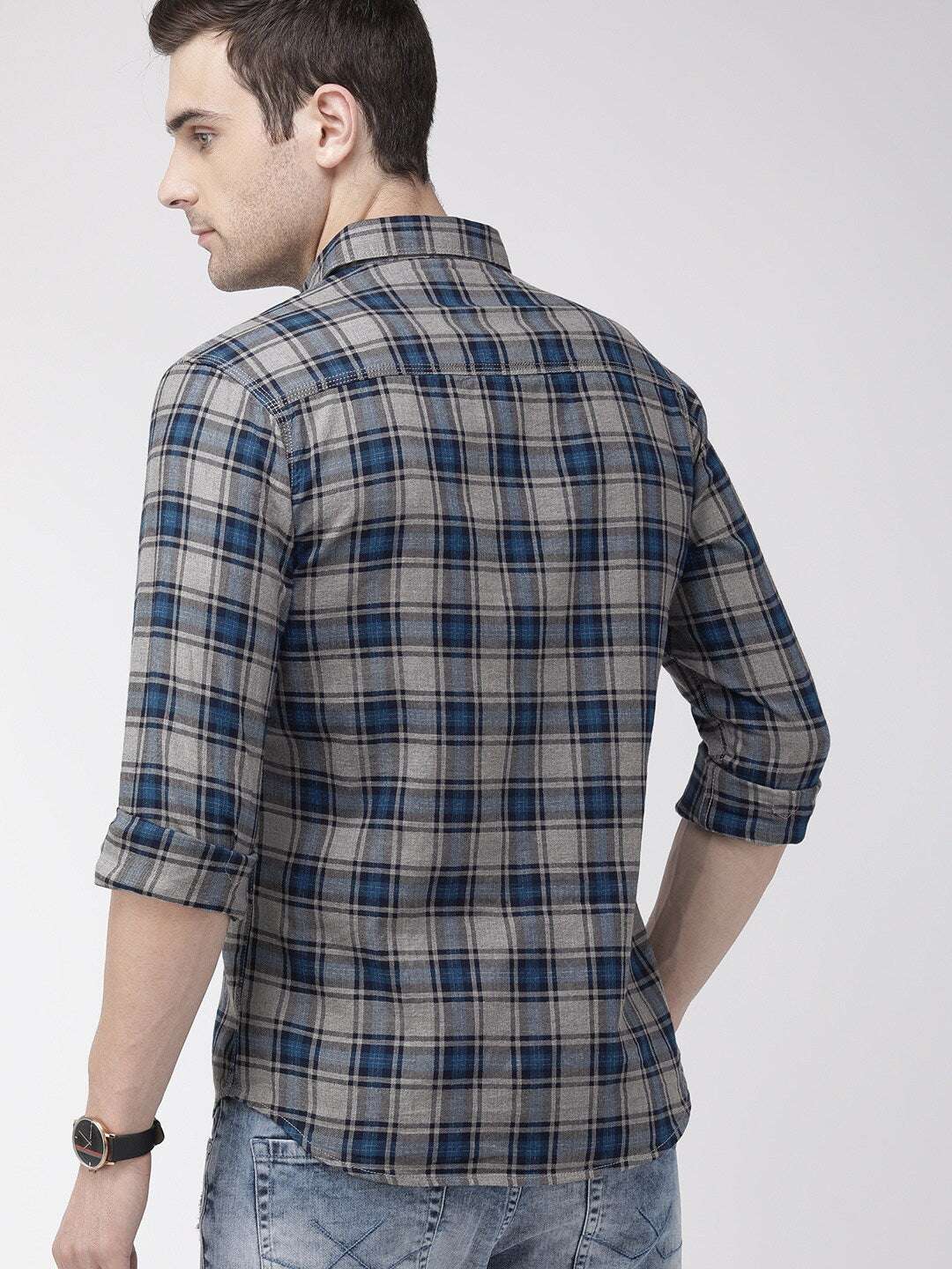 Shop Men Casual Checked Shirt Online.