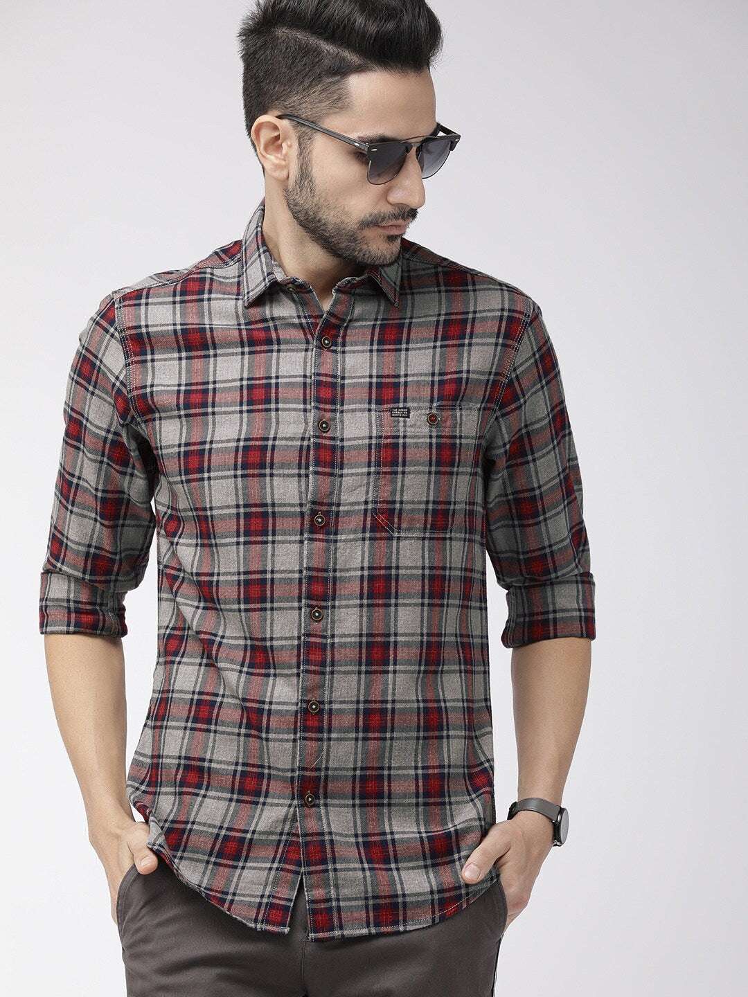 Shop Men Casual Checked Shirt Online.