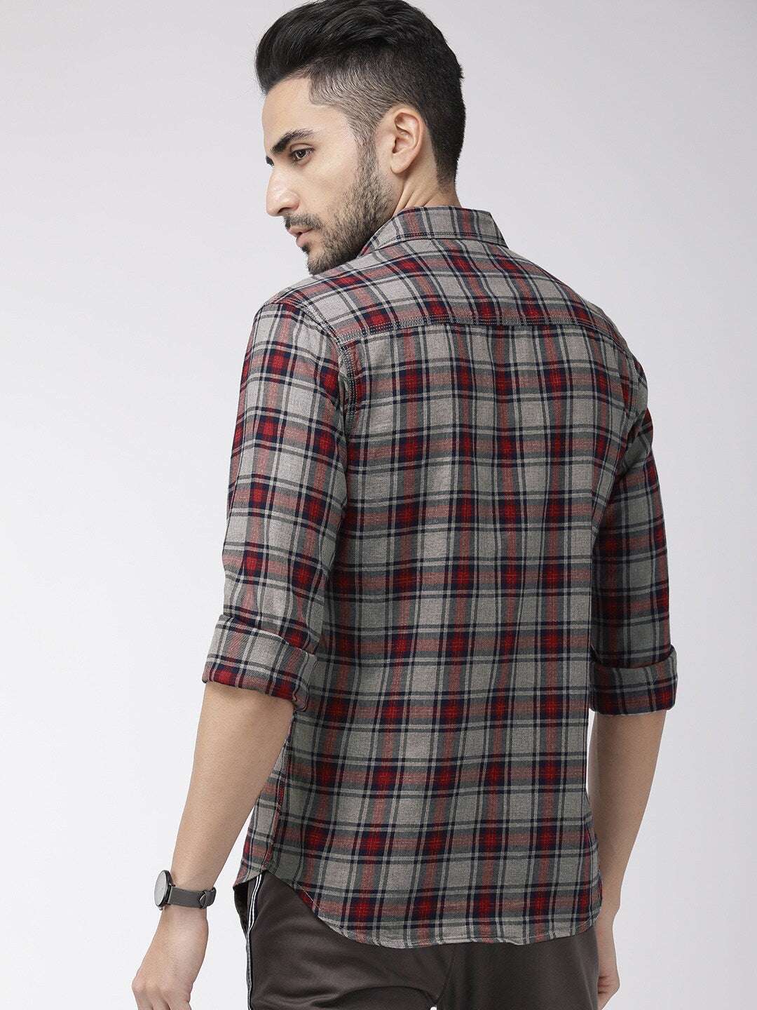 Shop Men Casual Checked Shirt Online.