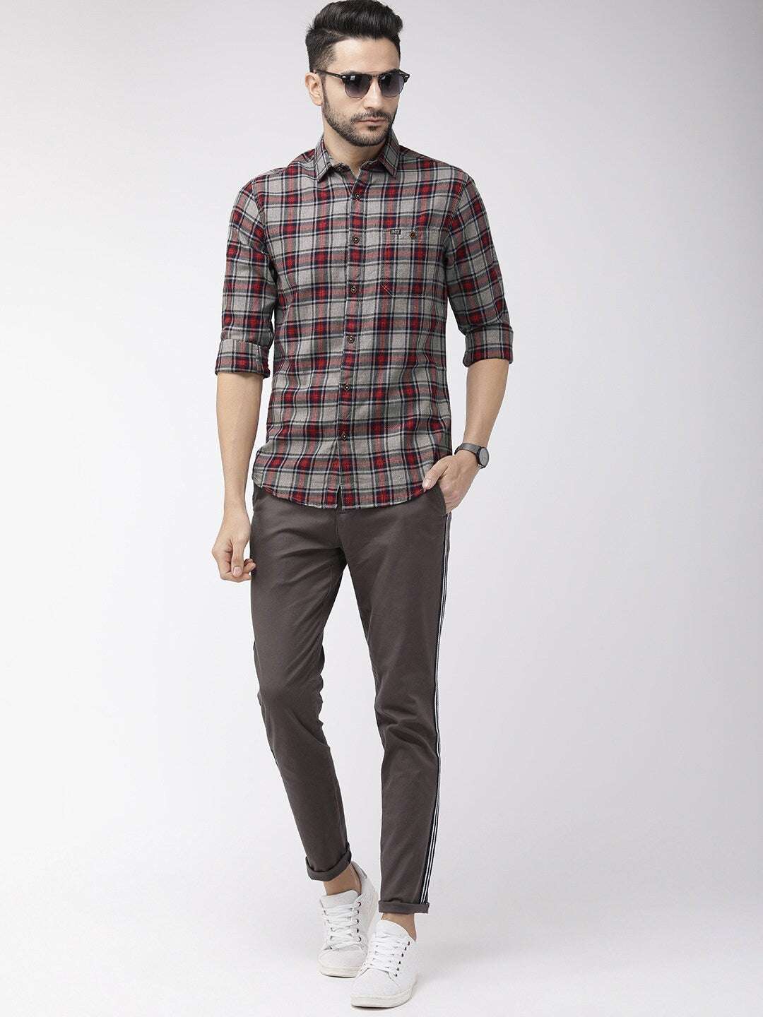 Shop Men Casual Checked Shirt Online.