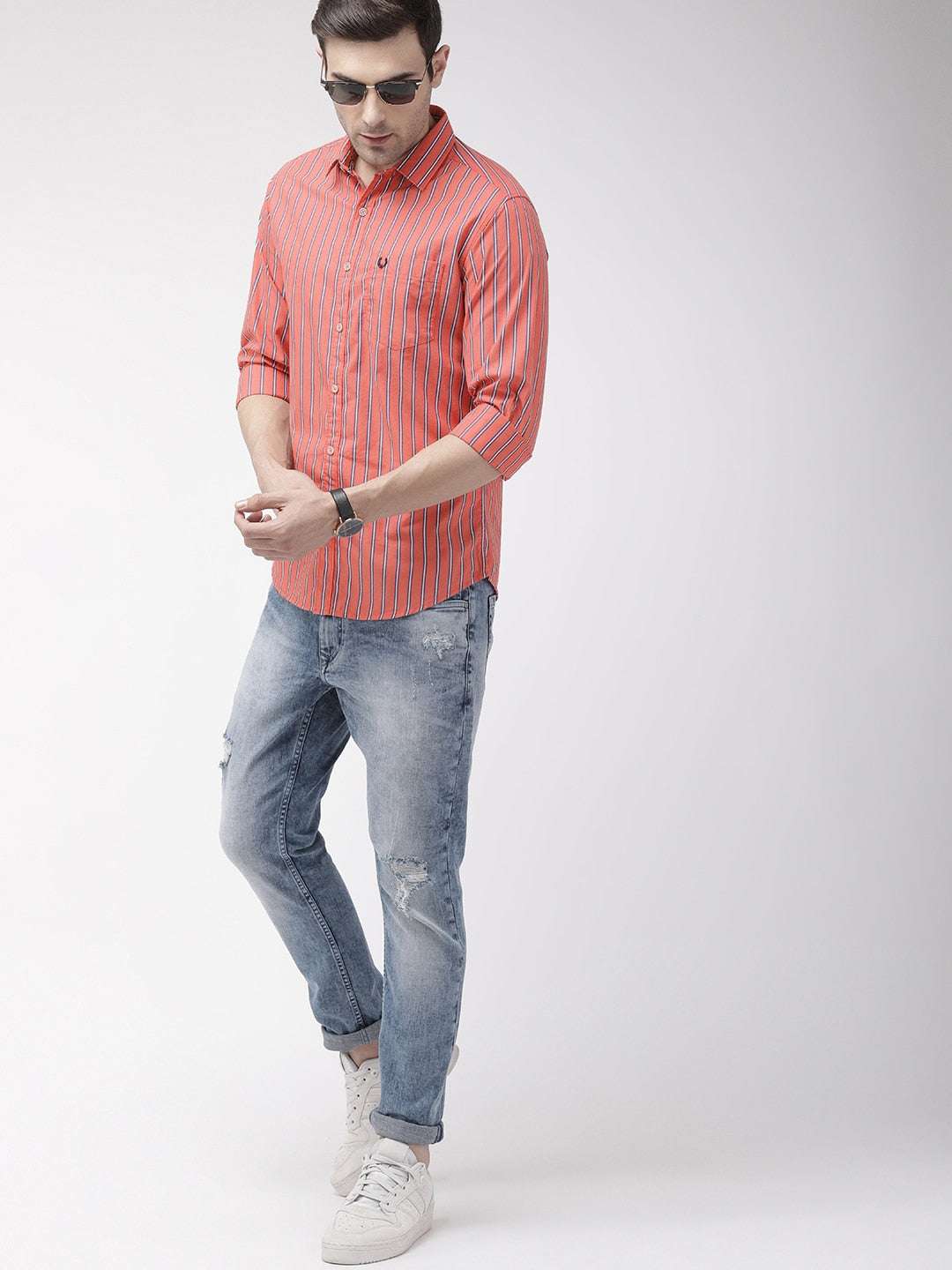 Shop Men Striped Casual Shirt Online.