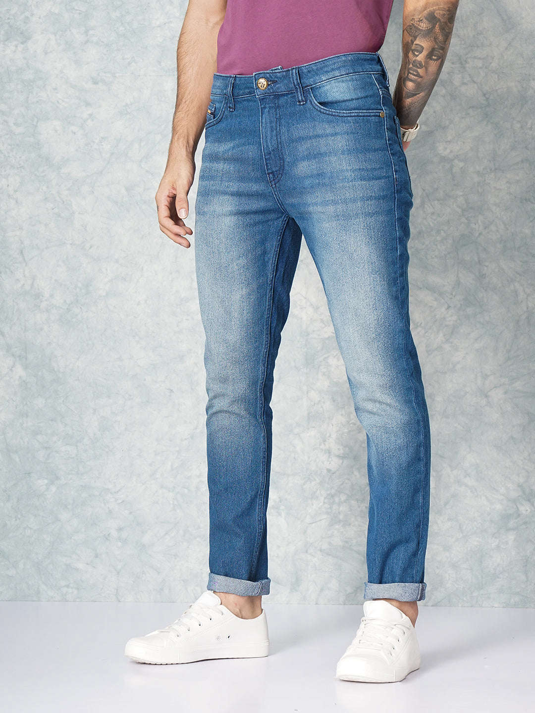 Shop Men Solid Slim Fit Jeans Online.