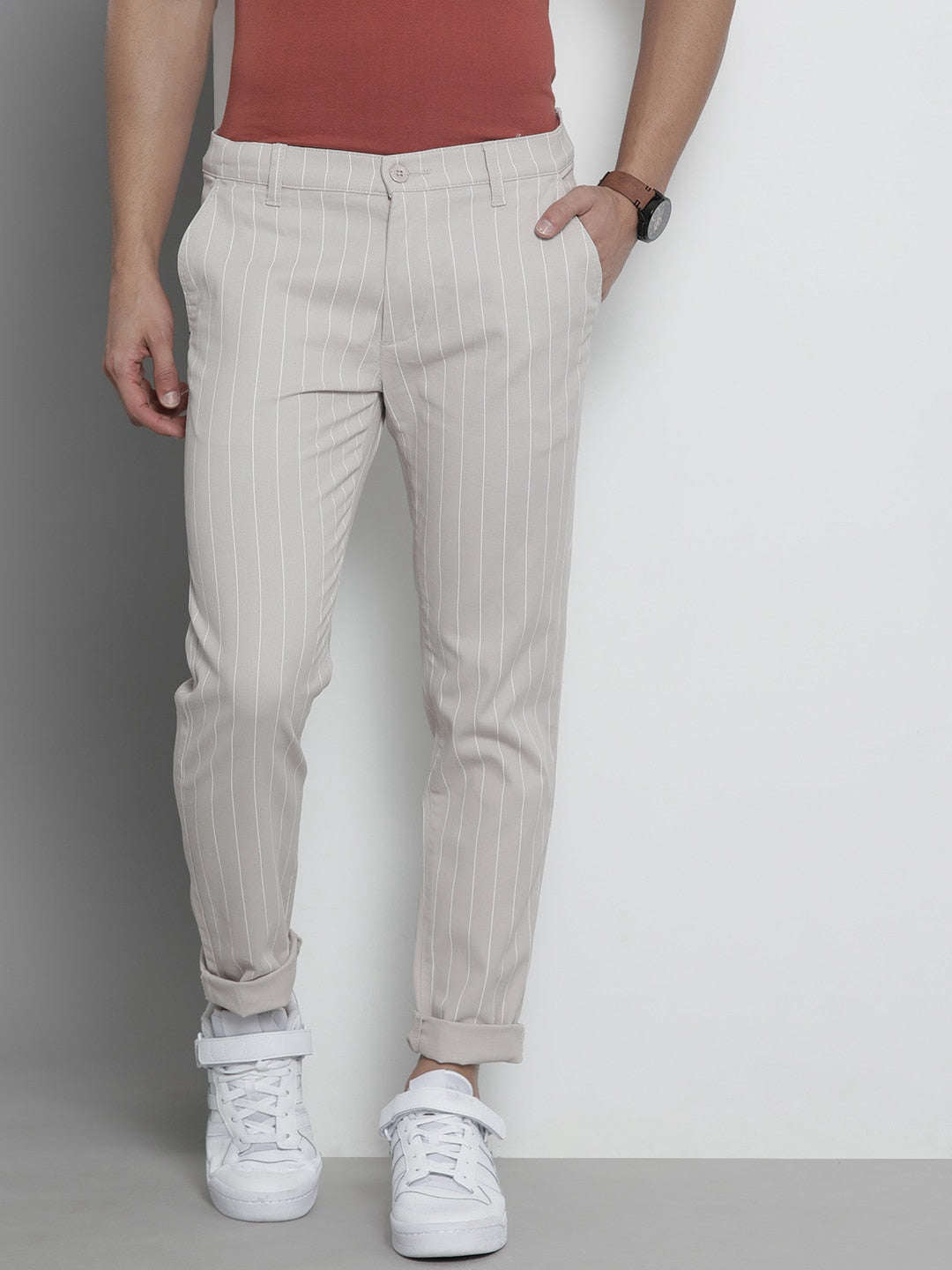 Shop Men Striped Chino Online.