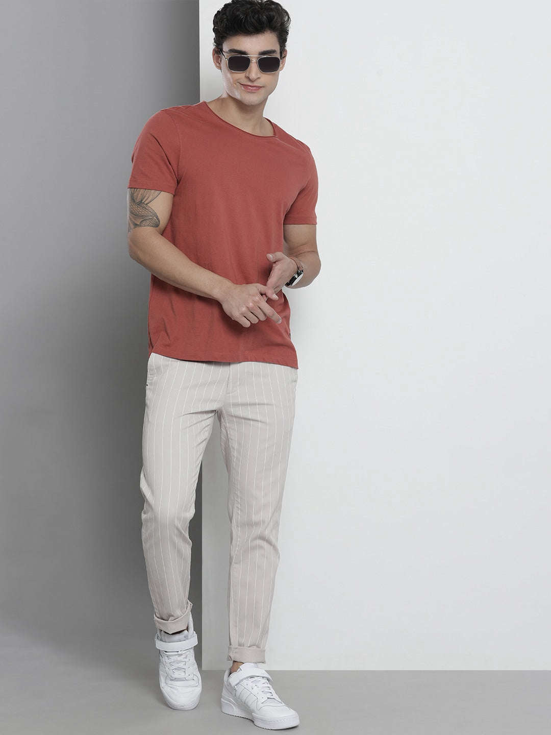 Shop Men Striped Chino Online.