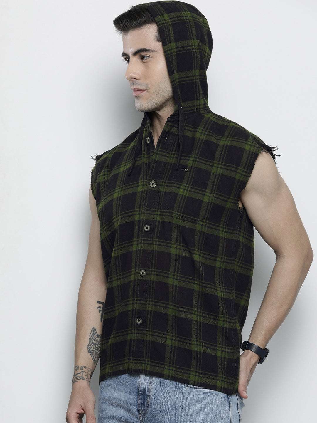 Shop Men Plaid Overshirt Online.