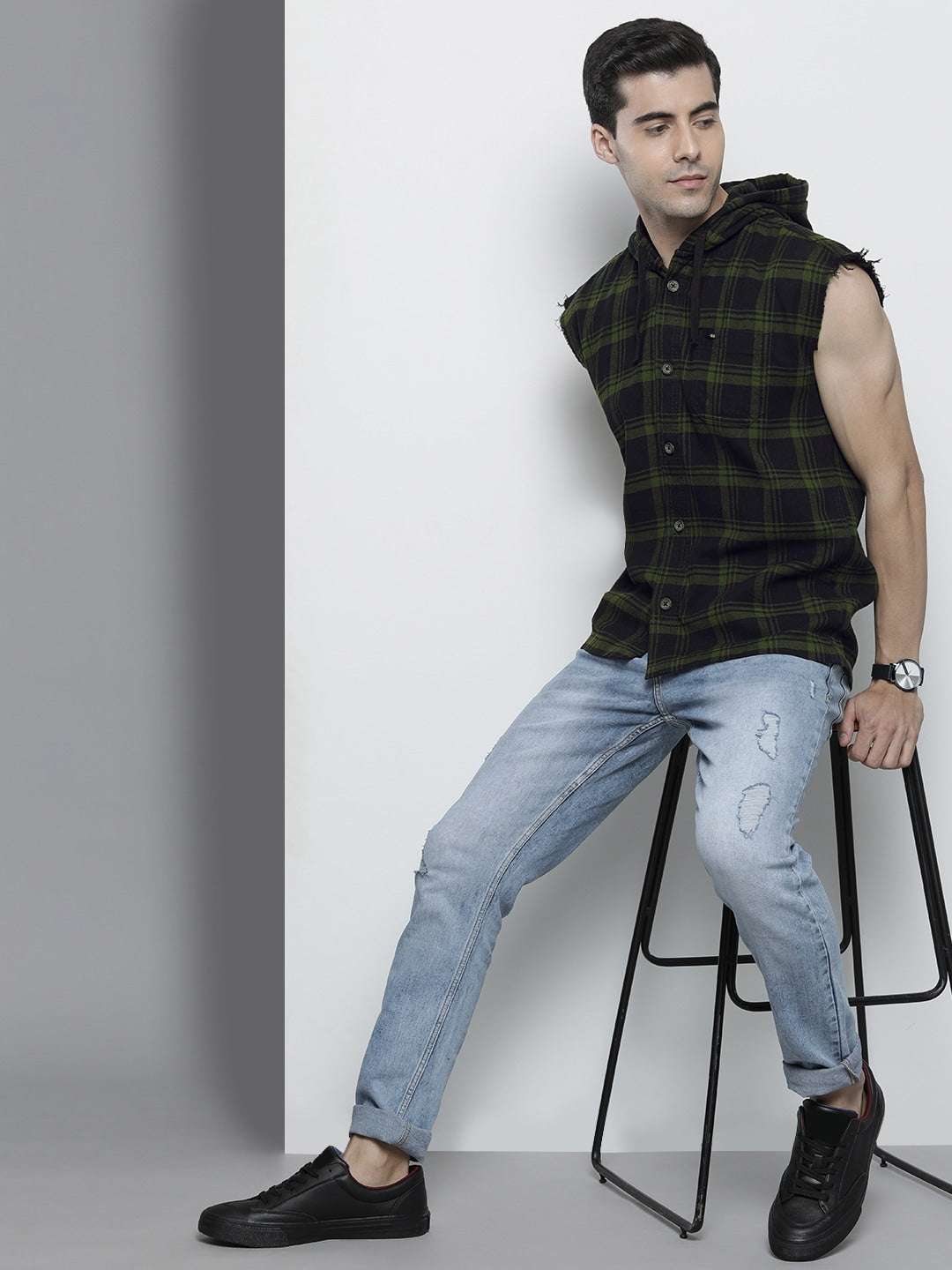 Shop Men Plaid Overshirt Online.