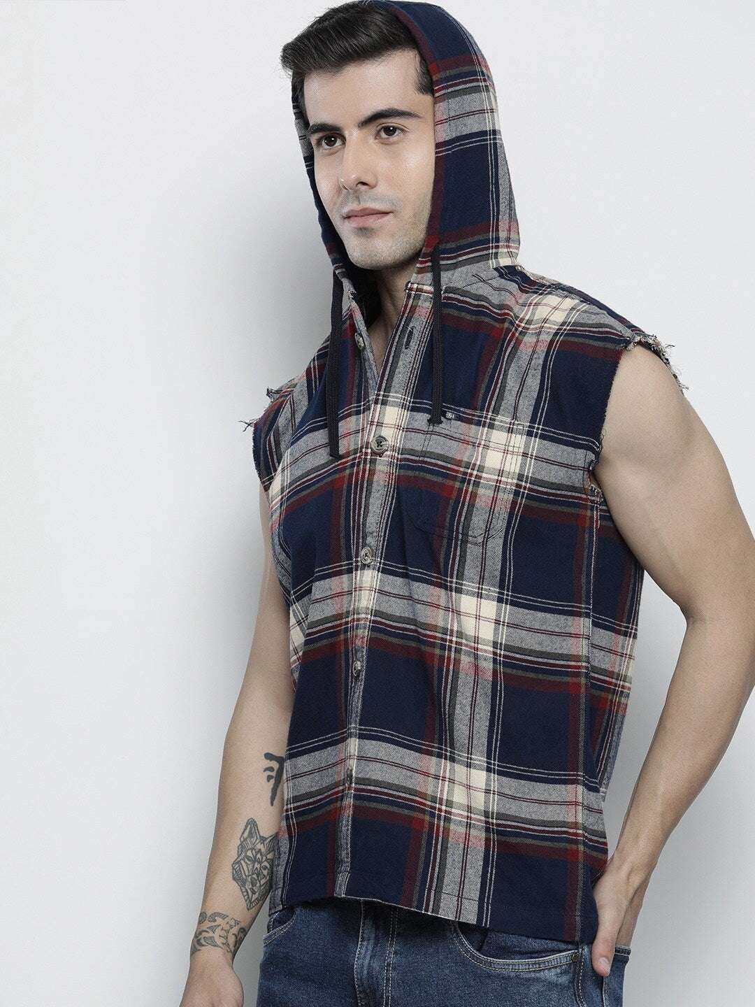 Shop Men Plaid Overshirt Online.