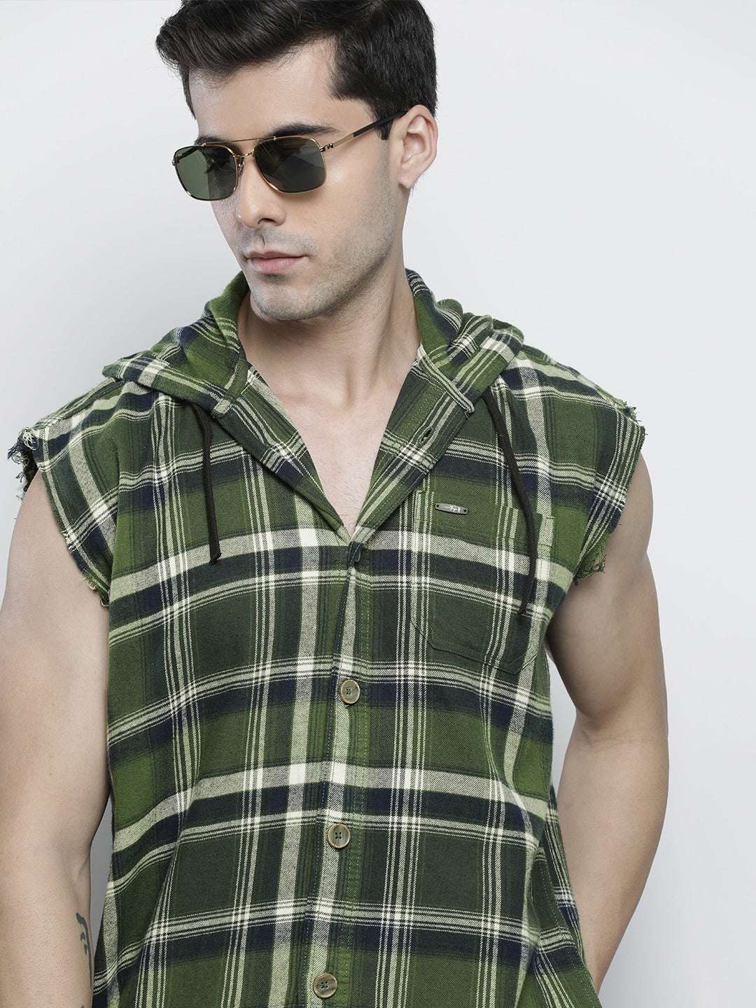 Shop Men Plaid Overshirt Online.