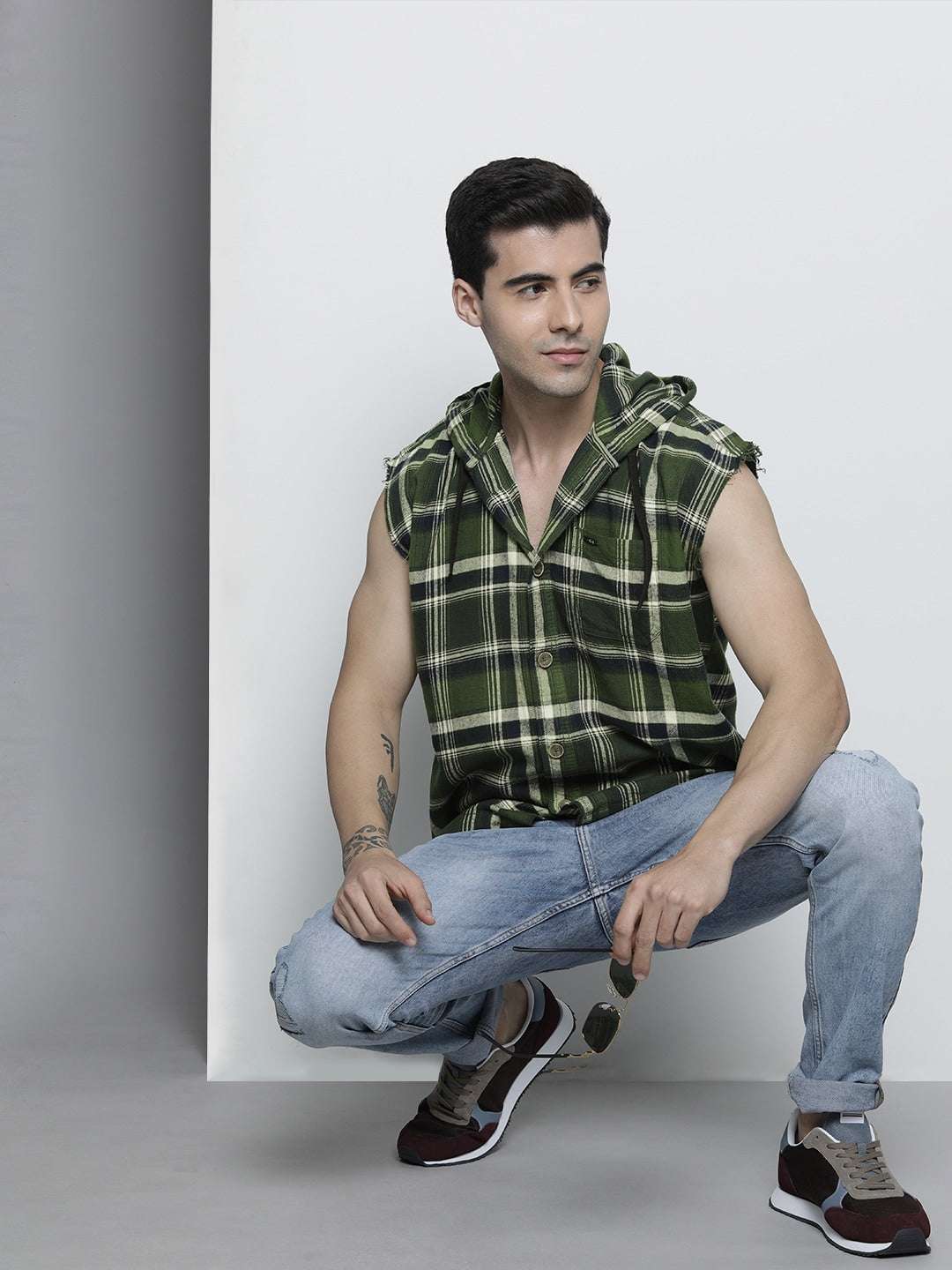 Shop Men Plaid Overshirt Online.