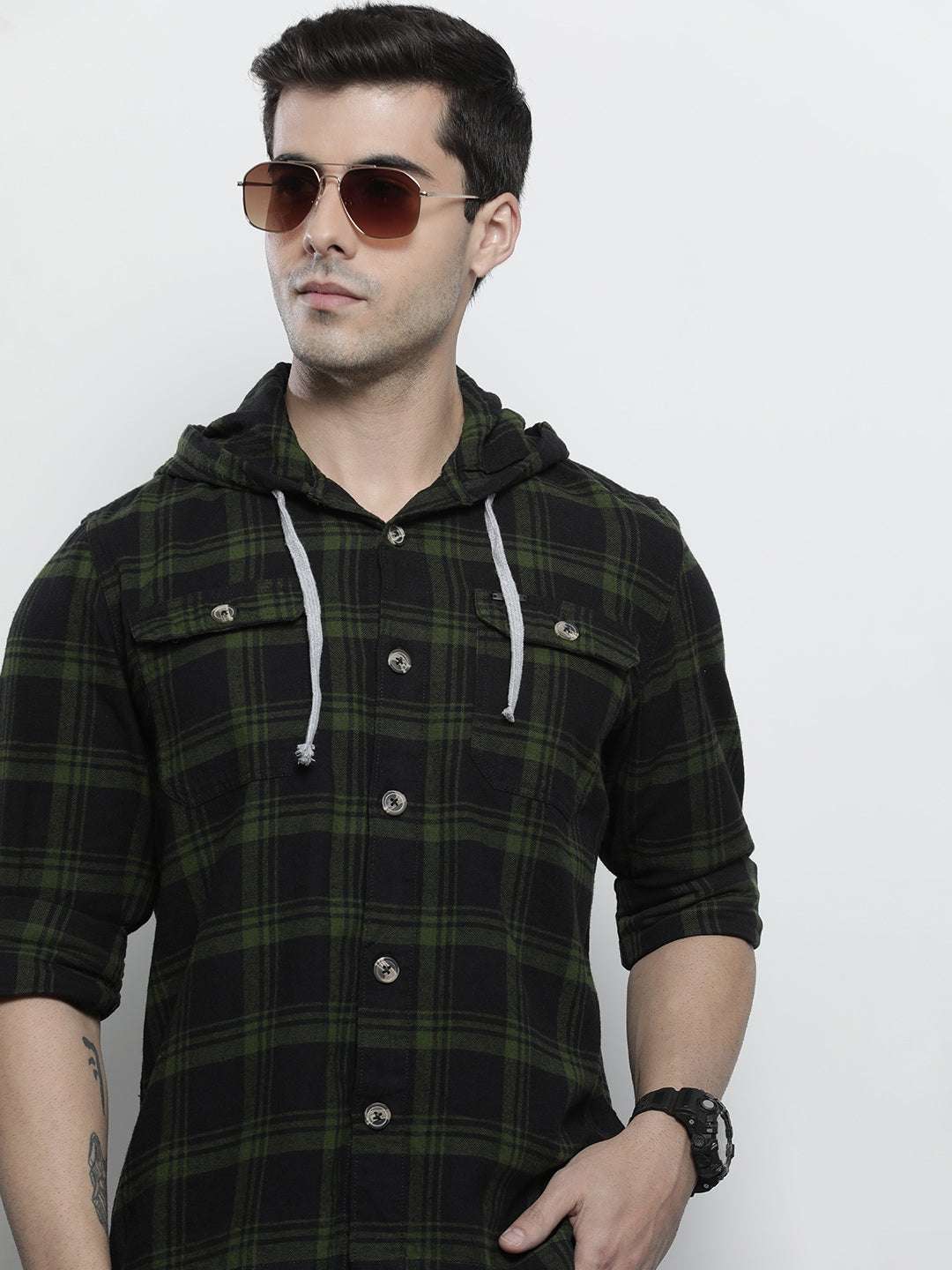 Shop Men's Checked Regular Fit Shirt Online.