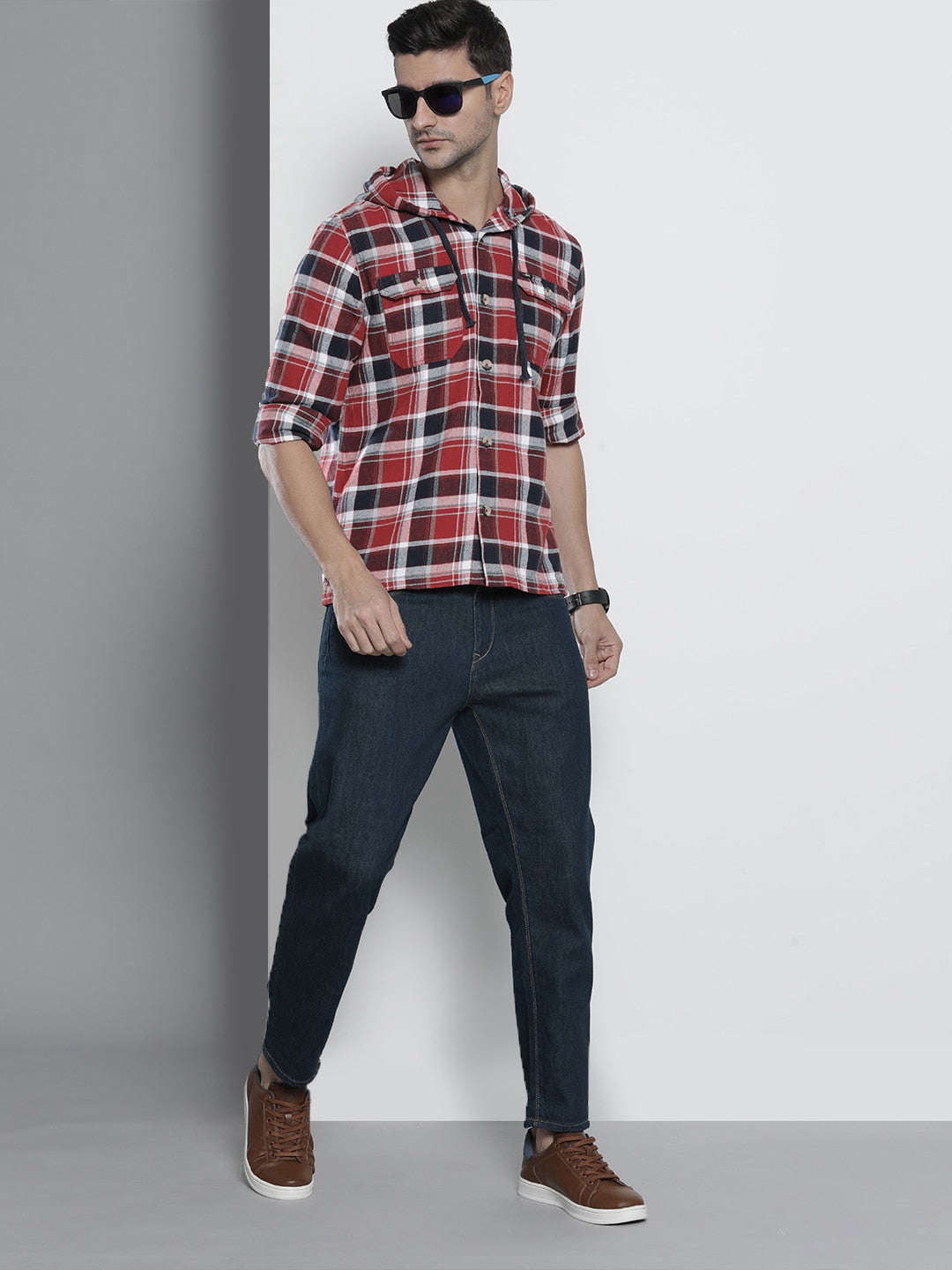 Shop Men's Checked Regular Fit Shirt Online.