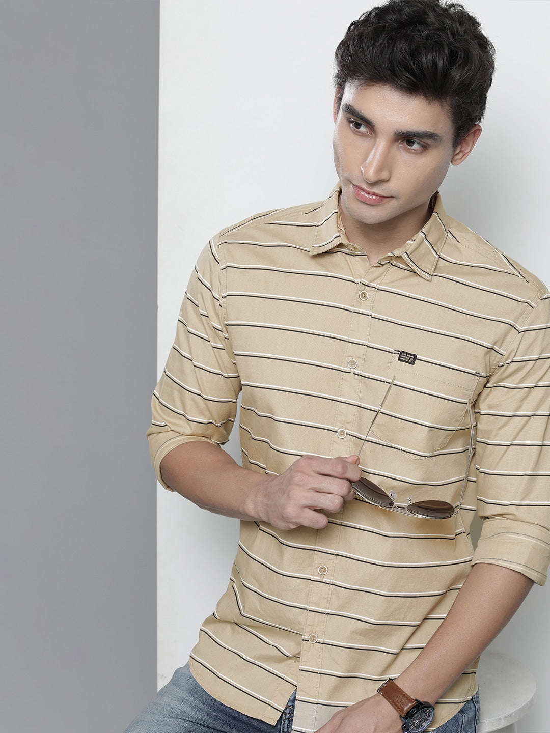 Shop Men Striped Casual Shirt Online.