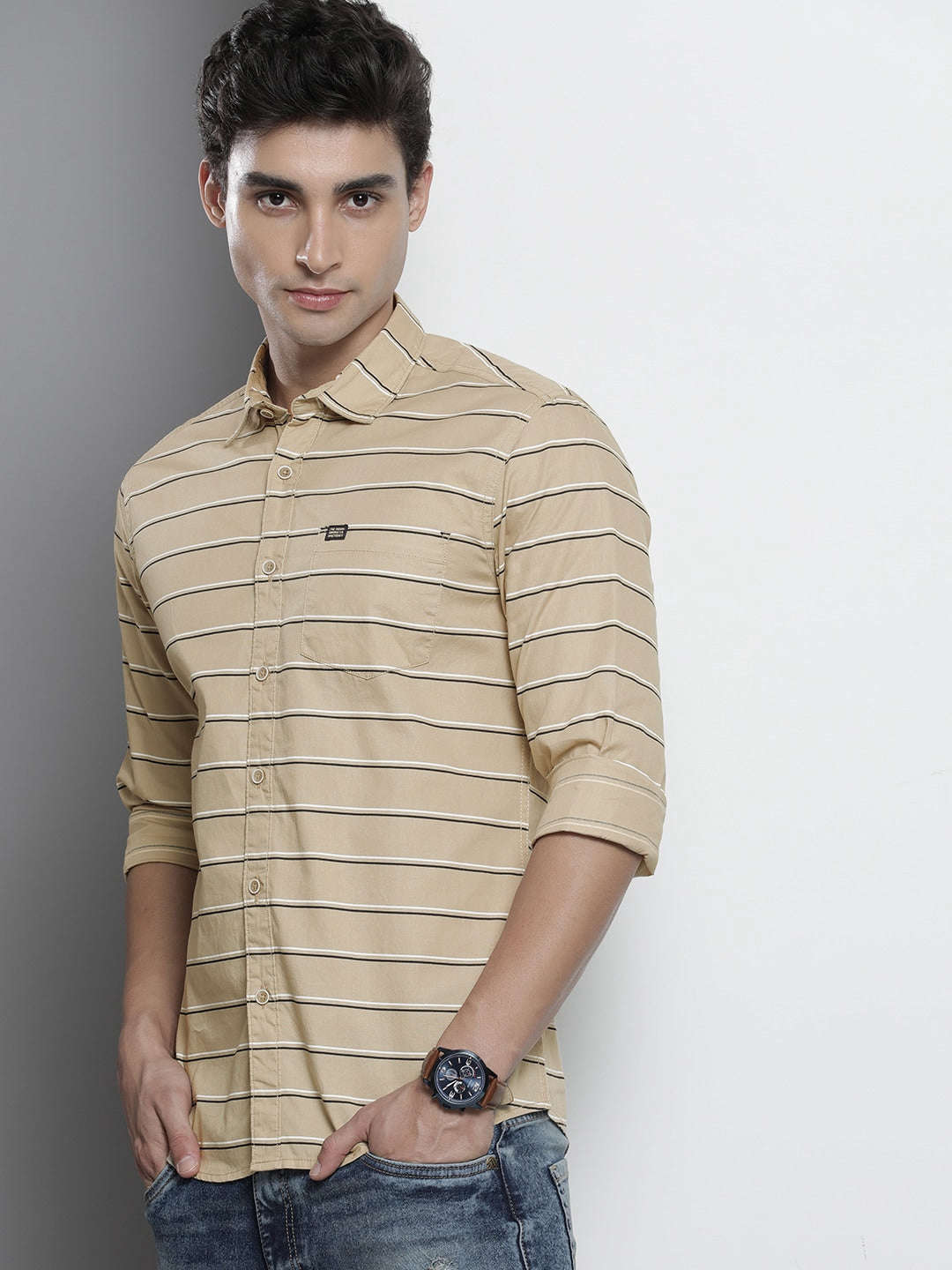 Shop Men Striped Casual Shirt Online.